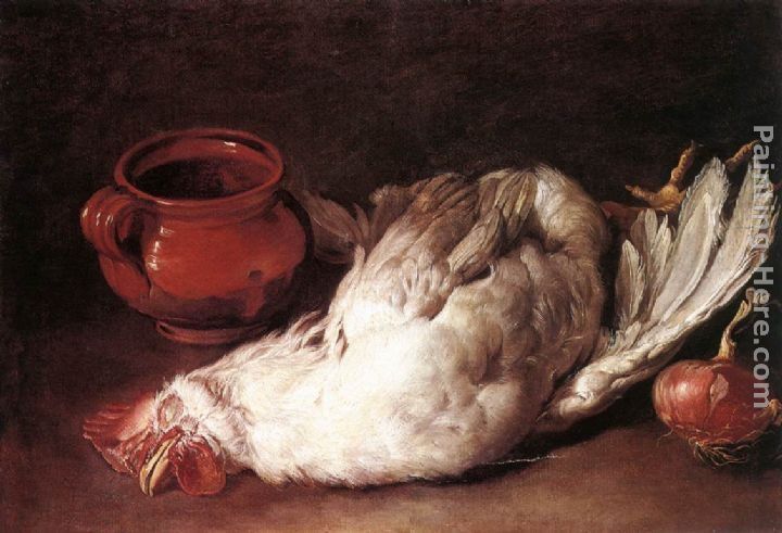 Giacomo Ceruti Still-Life with Hen, Onion and Pot